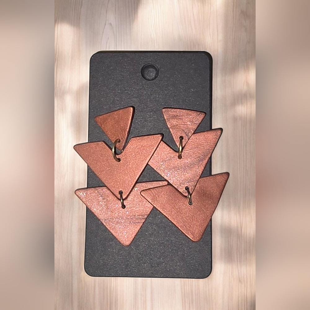 Geometric Copper Colored Earrings